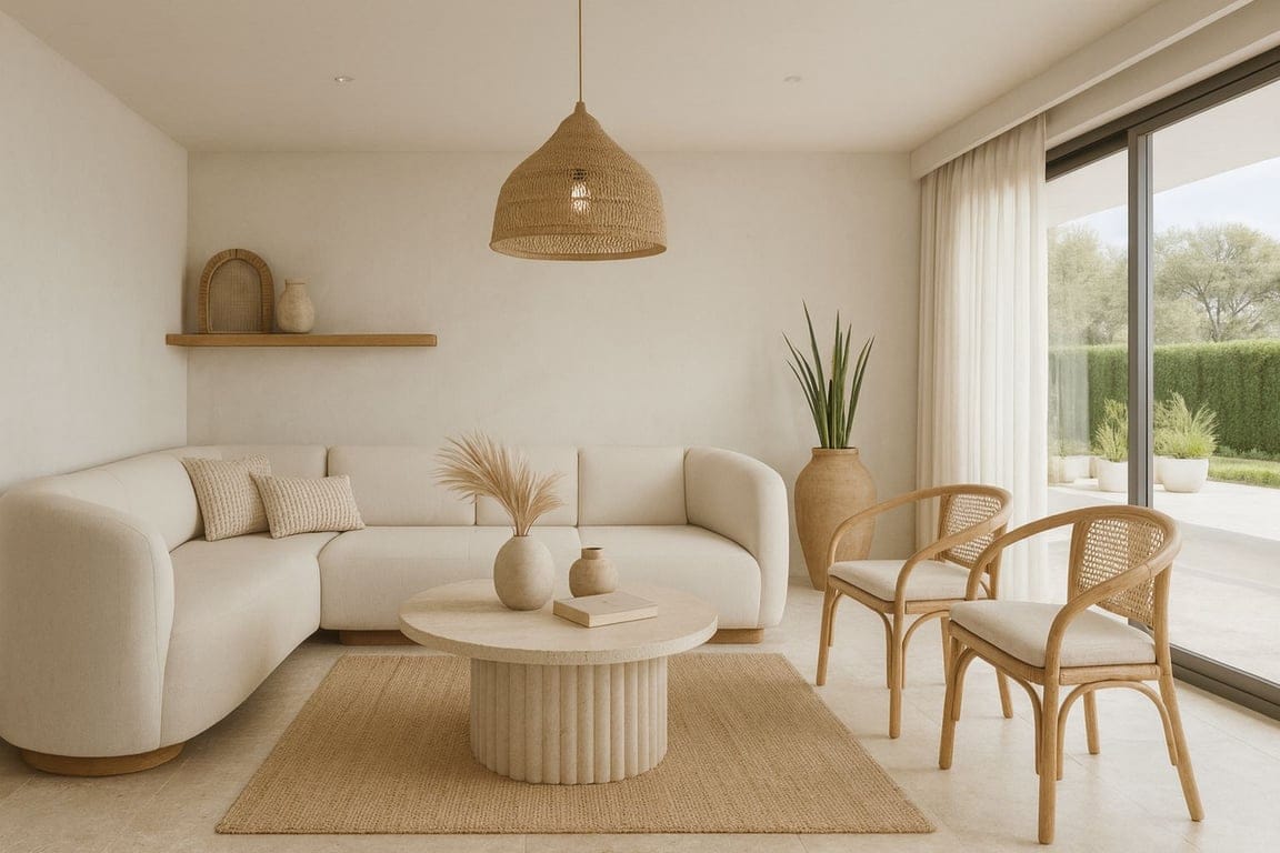 Luxusvilla IM IBIZA-STIL: Neubau 3 Schlafzimmer/3 Badezimmer (2 in Gebrauch), Privatpool und Garage | Meerblick in Monte Solana, Pedreguer - Foto 7