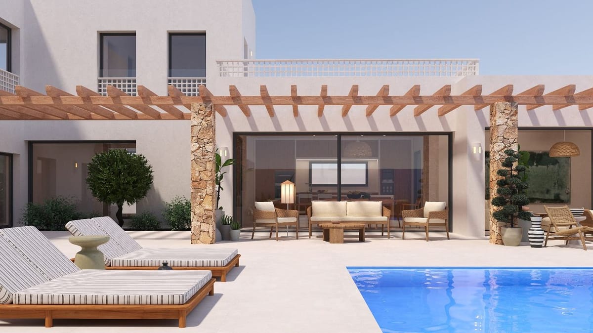 Ibiza-style villa with sea views for sale in Moraira
